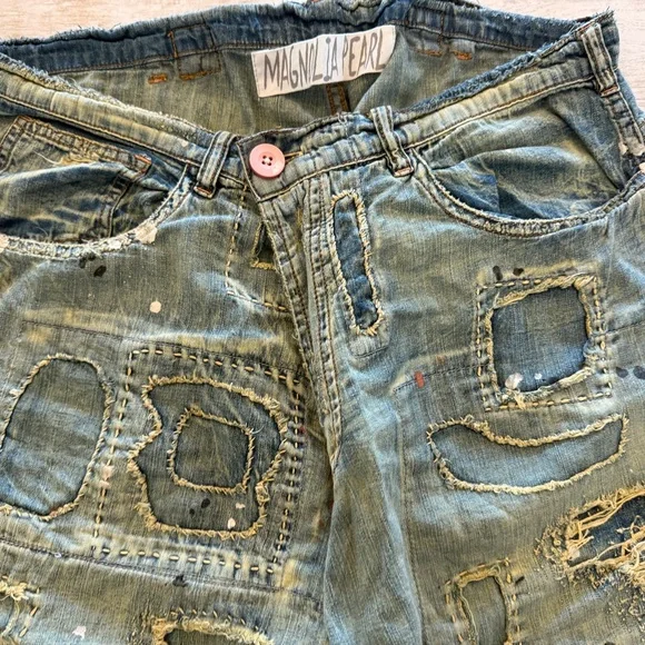 Magnolia Pearl Blue Denim with Pink Button, Never Worn, OSFA - Picture 3 of 6
